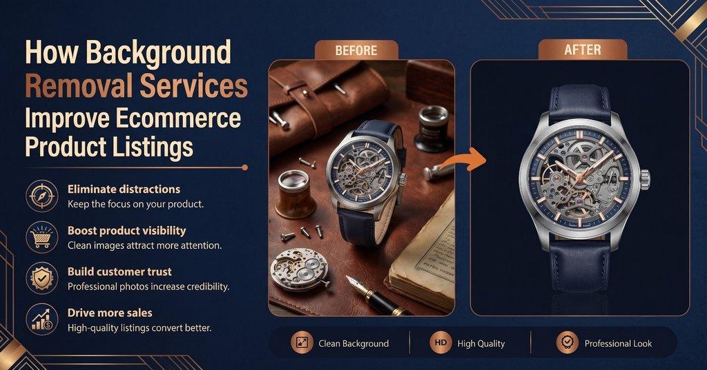 How Background Removal Services Improve Ecommerce Product Listings - Cover Image